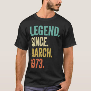 Camiseta 50 años Vintage marzo 1973 50º cumpleaños hombres