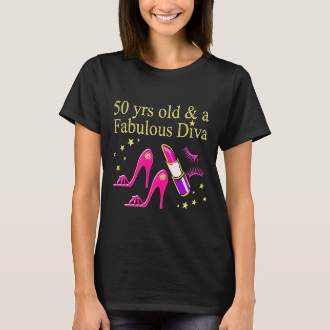 CAMISETA 50 AÑOS Y UNA FABULOSA DIVA (Anverso)