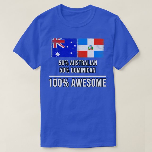 Camiseta 50 australiano 50 dominicano 100 regalo increíble  (Diseño del anverso)