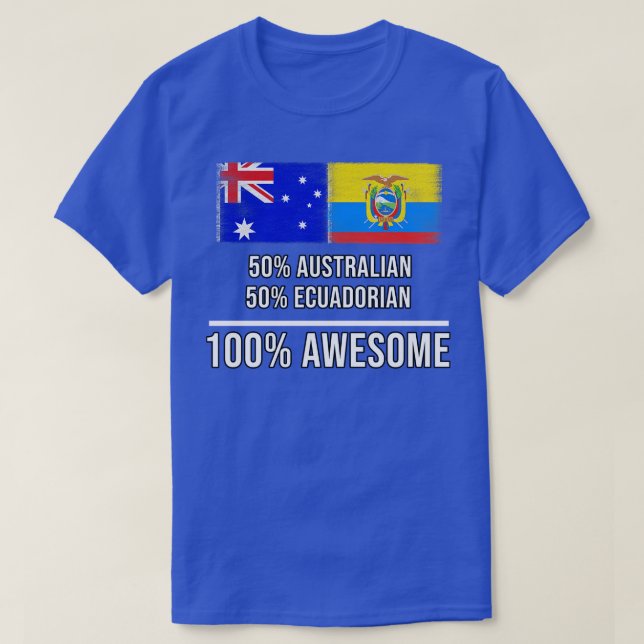 Camiseta 50 australiano 50 ecuatoriano 100 maravilloso rega (Diseño del anverso)