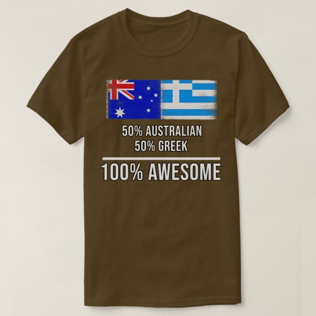 Camiseta 50 australiano 50 griego 100 regalo increíble para (Diseño del anverso)