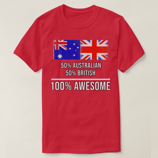 Camiseta 50 australianos 50 británicos 100 increíbles regal (Diseño del anverso)