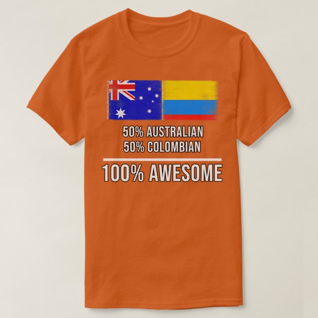Camiseta 50 australianos 50 colombianos 100 increíbles rega (Diseño del anverso)