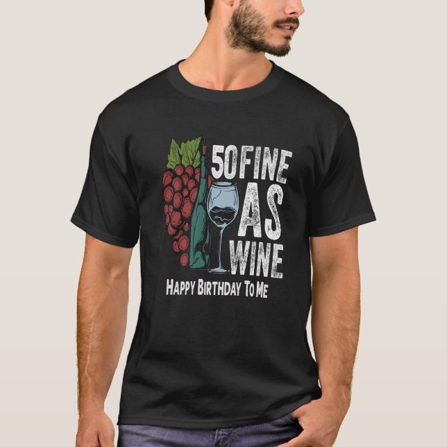 Camiseta 50 Bella Como Vino Chica De Cumpleaños De 50 Años  (Anverso)