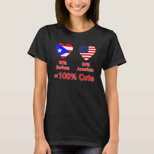 Camiseta 50 Boricua 50 American 100 Cute mitad Patriótica F