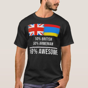 Camiseta 50 británico 50 armenio 100 maravilloso regalo par