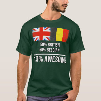 Camiseta 50 británico 50 belga 100 regalo impresionante par