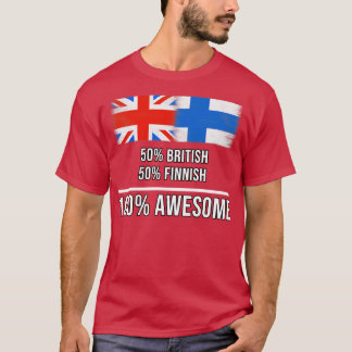 Camiseta 50 británico 50 finlandés 100 regalo increíble par