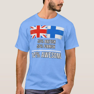 Camiseta 50 británico 50 finlandés 100 regalo increíble par