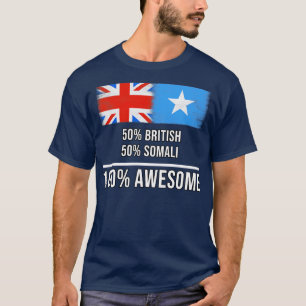 Camiseta 50 británico 50 somalí 100 impresionante regalo pa