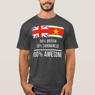Camiseta 50 británico 50 surinamés 100 magnífico regalo par