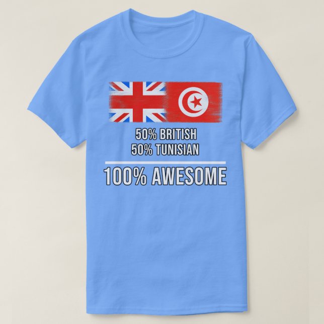Camiseta 50 británico 50 tunecino 100 maravilloso regalo pa (Diseño del anverso)