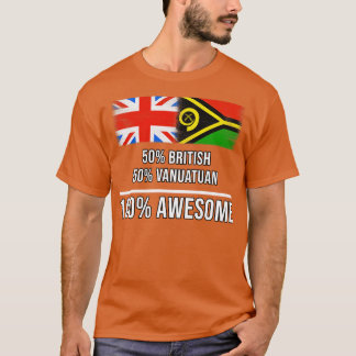 Camiseta 50 Británico 50 Vanuatu 100 Gift asombroso para Va