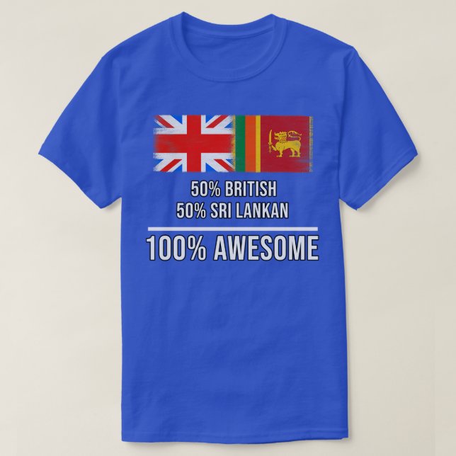 Camiseta 50 británicos 50 ceilandeses 100 increíbles regalo (Diseño del anverso)
