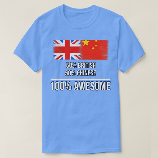 Camiseta 50 británicos 50 chinos 100 increíbles regalos par (Diseño del anverso)