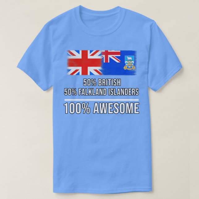 Camiseta 50 británicos 50 habitantes de las Islas Malvinas  (Diseño del anverso)