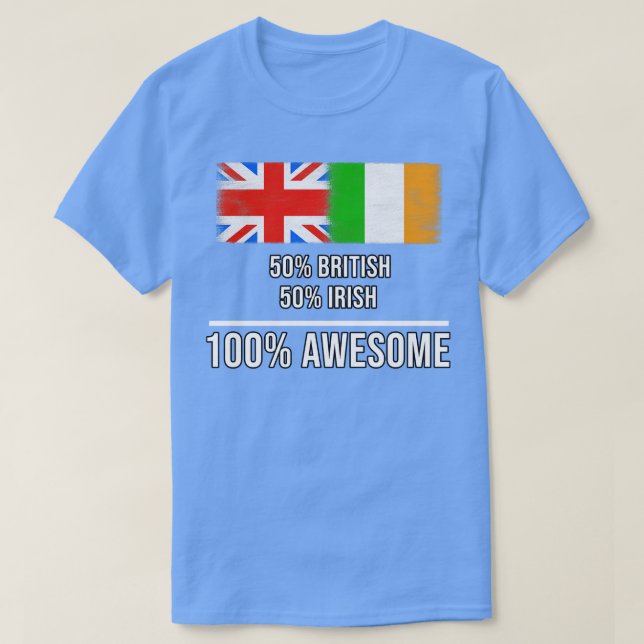 Camiseta 50 británicos 50 irlandeses 100 increíbles regalos (Diseño del anverso)