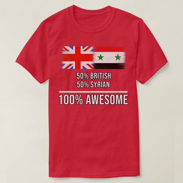 Camiseta 50 británicos 50 sirios 100 increíbles regalos par (Diseño del anverso)