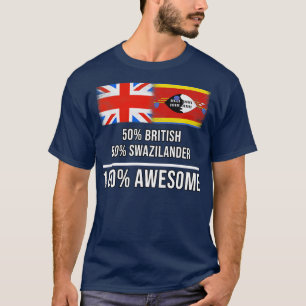 Camiseta 50 británicos 50 Suazilandia 100 magnífico regalo 