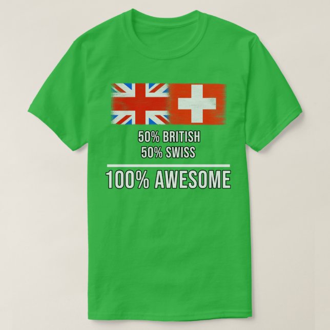 Camiseta 50 británicos 50 suizos 100 increíbles regalos par (Diseño del anverso)