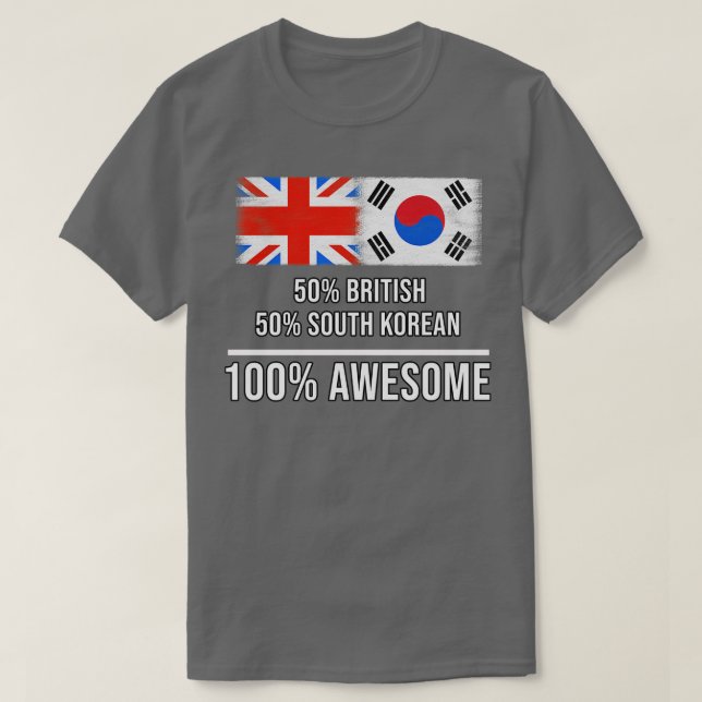 Camiseta 50 británicos 50 surcoreanos 100 increíbles regalo (Diseño del anverso)