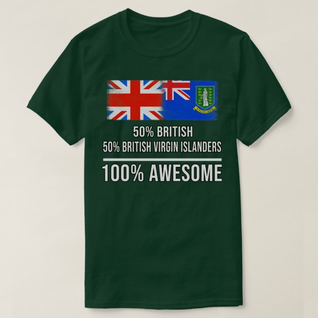 Camiseta 50 Británicos 50 Vírgenes Británicos 100 Increíble (Diseño del anverso)