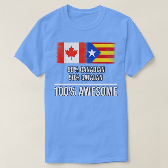 Camiseta 50 canadiense 50 Cataluña 100 regalo impresionante (Diseño del anverso)