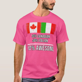 Camiseta 50 canadiense 50 italiano 100 regalo impresionante