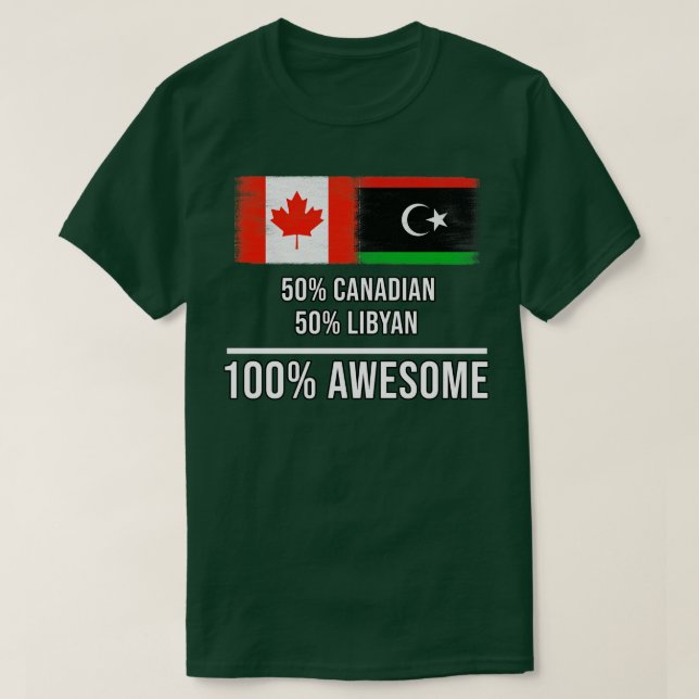 Camiseta 50 canadiense 50 libio 100 regalo increíble para l (Diseño del anverso)
