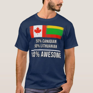 Camiseta 50 canadiense 50 lituano 100 regalo increíble para