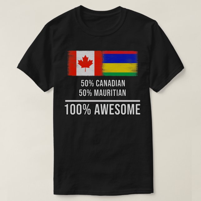 Camiseta 50 canadiense 50 Mauritian 100 Awesome Gift para M (Diseño del anverso)