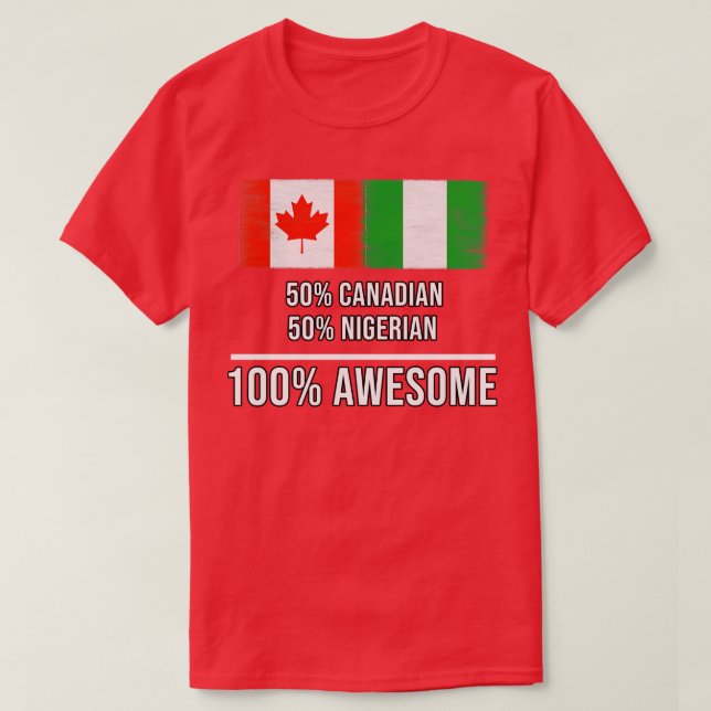 Camiseta 50 canadiense 50 nigeriano 100 regalo increíble pa (Diseño del anverso)