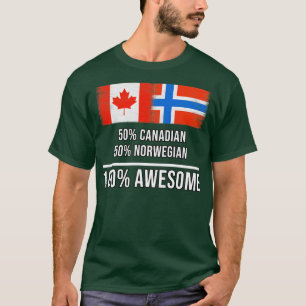 Camiseta 50 canadiense 50 noruego 100 regalo impresionante