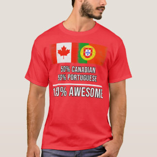 Camiseta 50 canadiense 50 portugués 100 regalo increíble pa