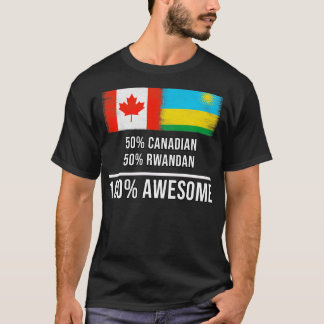 Camiseta 50 canadiense 50 ruandés 100 maravilloso regalo pa