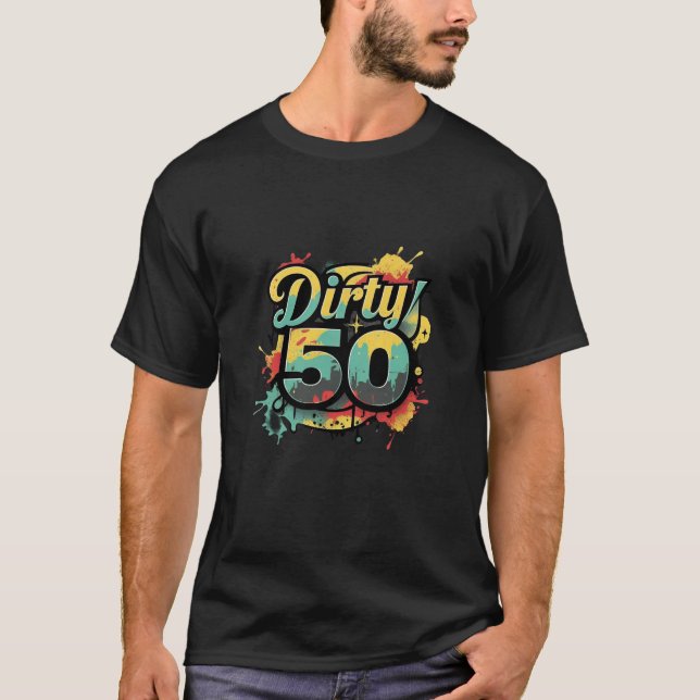 Camiseta 50 coloridos hombres de salpicaduras (Anverso)