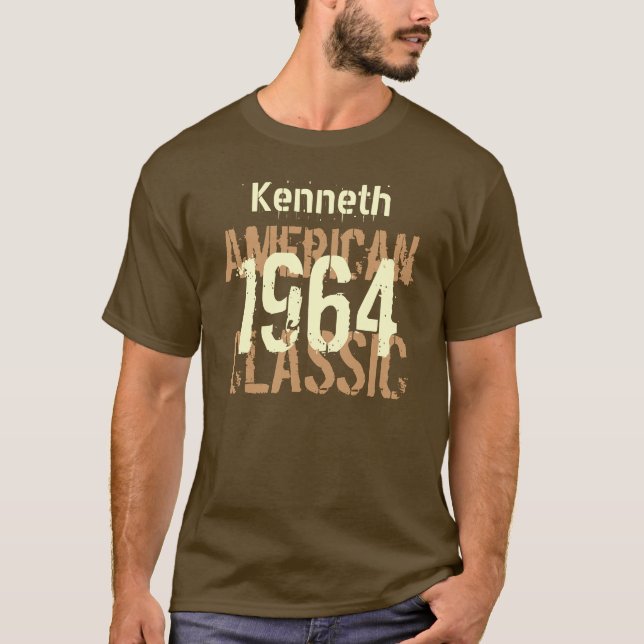 Camiseta 50 cumpleaños 1964 American Classic Brown Tan v2 (Anverso)