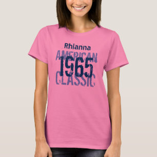Camiseta 50 cumpleaños 1965 American Classic Pink Blue v2B