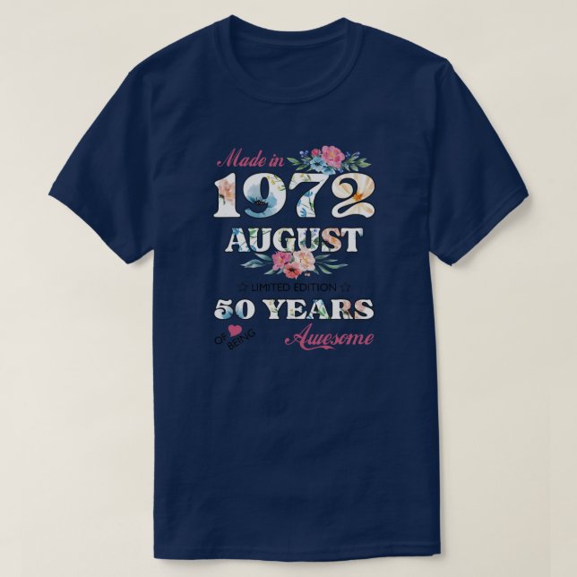 Camiseta 50 cumpleaños 1972 celebración de los años 50 Fies (Diseño del anverso)