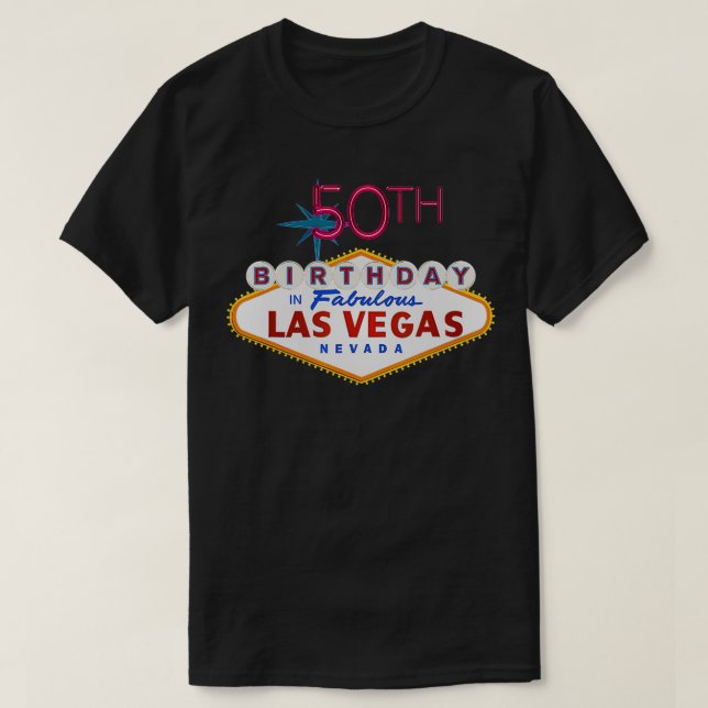 Camiseta 50° cumpleaños en el Rótulo de Las Vegas (Diseño del anverso)