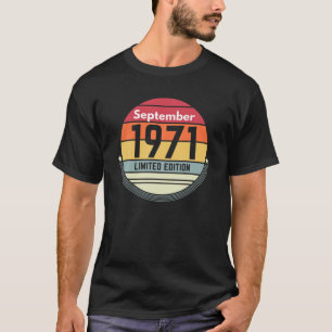 Camiseta 50 Cumpleaños Septiembre 1971 Retro Vintage Mujere