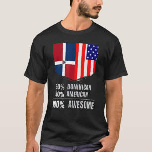 Camiseta 50 dominicano 50 americano 100 asombroso imm patri