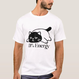 Camiseta 50% Energy Funny Low Battery Mood Design