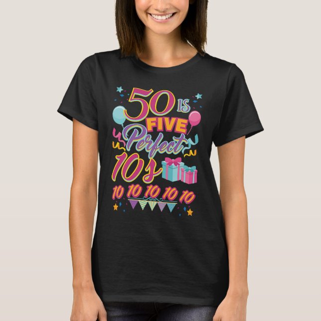 Camiseta 50 es 5 años perfectos 50 cumpleaños (Anverso)