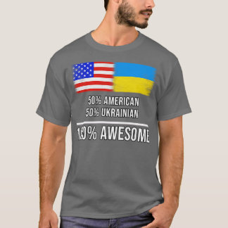 Camiseta 50 estadounidense 50 ucraniano 100 maravilloso reg