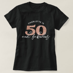 Camiseta 50 Fabulosa fiesta de cumpleaños personalizada par