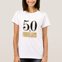 50 & Fabulosa Tipografía Negro Oro Cumpleaños 50