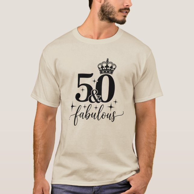 Camiseta 50 & Fabulous Crown 50th Birthday Men's T-Shirt (Anverso)