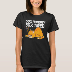 Camiseta 50 Hambrientos 50 Ilustraciones De Gato Cansados P