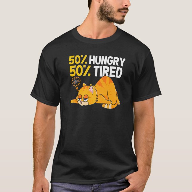 Camiseta 50 Hambrientos 50 Ilustraciones De Gato Cansados P (Anverso)